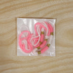 Cute Pink White Thread Rakhi for Brother with Golden Beads (1 Pc)