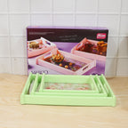 Supermom Floral Printed Multipurpose Serving Tray Set (3 Pc Set)