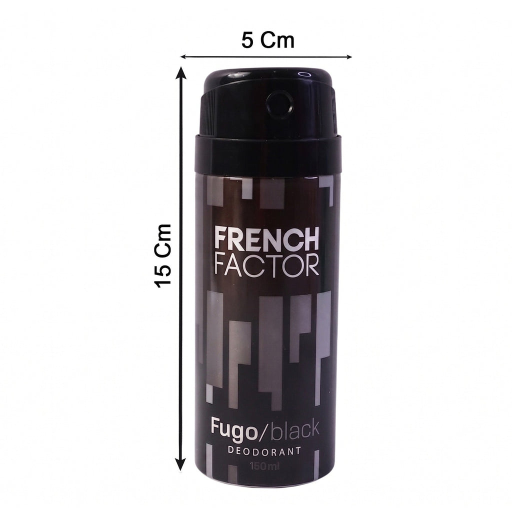 French Factor Fugo Black Deodorant Body Spray (1 Pc, 150 ML)
