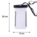 Waterproof Mobile Pouch Cover Black - Size Diagram