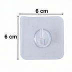 Transparent Square Self Adhesive Wall Utility Hook (1 Pc)