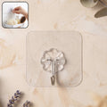 Flower Shape Transparent Self Adhesive Wall Hook (1 Pc)