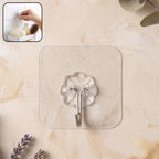 Flower Shape Transparent Self Adhesive Wall Hook (1 Pc)