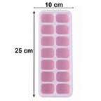 Multipurpose Plastic Ice Cube Tray With Lid (Pack of 2, 14 Grid Each)