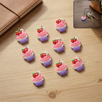 Cupcake rubber key ring set