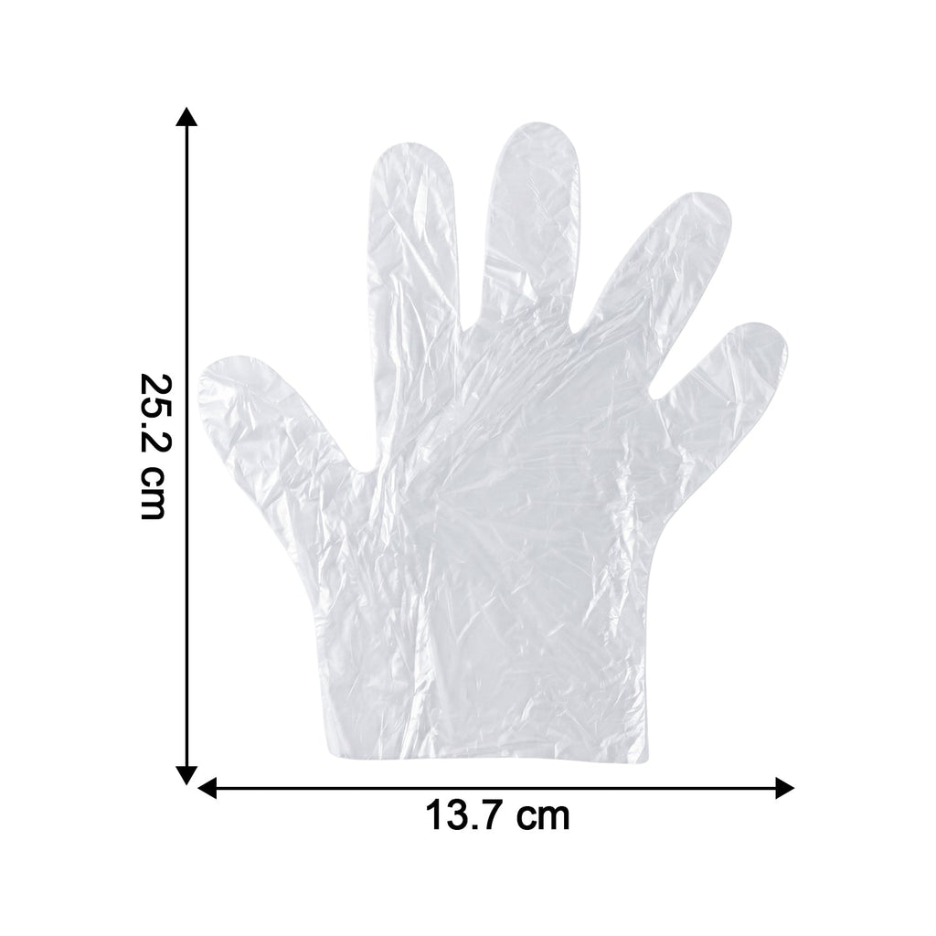 Disposable Clear Plastic Gloves (100 Pc, Large)
