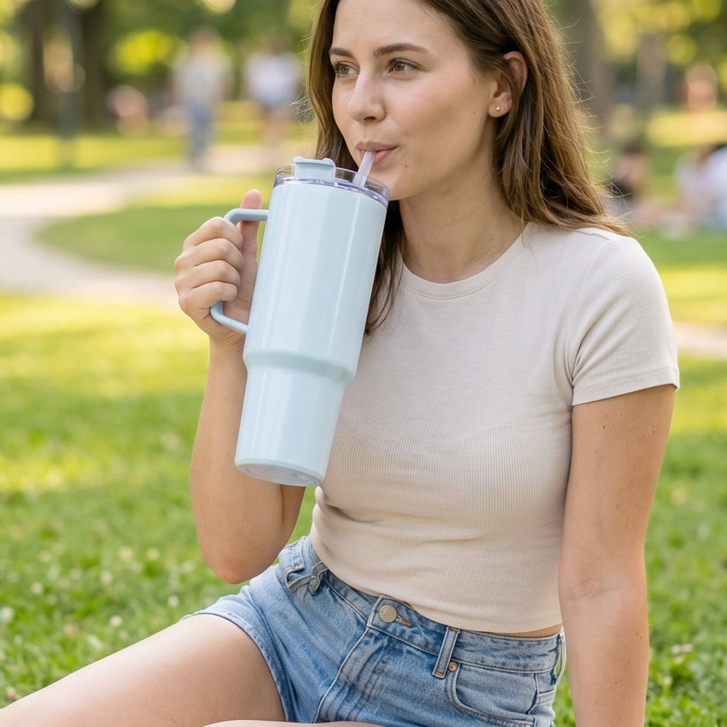 portable giant drink tumbler for outdoor use