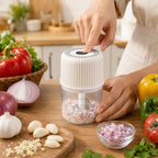 Chopping Onions with Mini Electric Garlic Chopper
