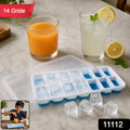 Multipurpose Plastic Ice Cube Tray With Lid (1 Pc 14 Gride)